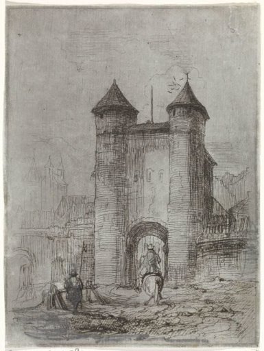 View of the Helpoort at Maastricht, seen from the field side