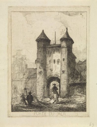 View of the Helpoort at Maastricht, seen from the field side