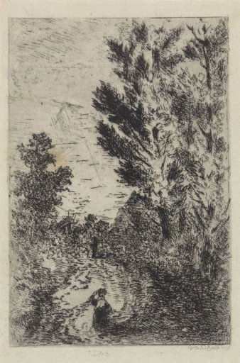Country road with walkers