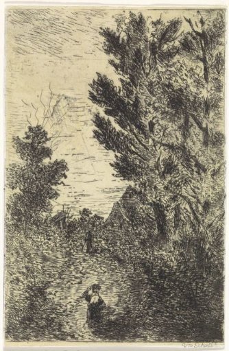 Country road with walkers