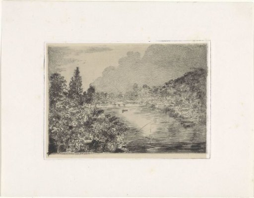 River between wooded banks