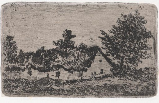 Thatched house in a landscape