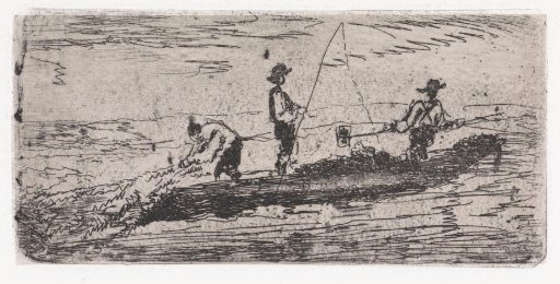 Boat with three fishermen