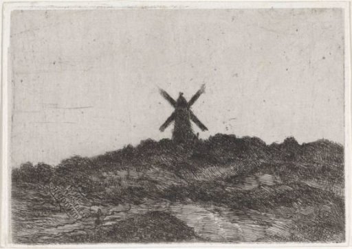 Mill in a dune landscape