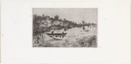 Landscape with a small boat on the water