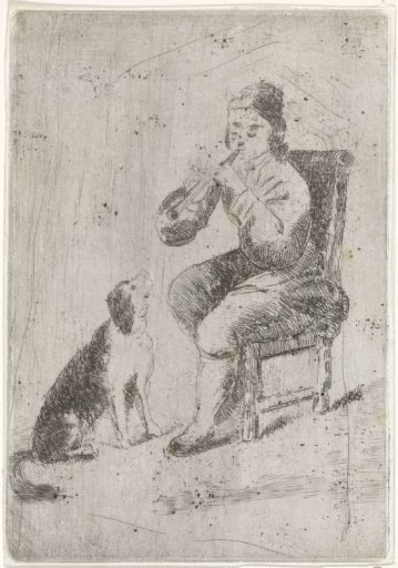 Musician with a dog