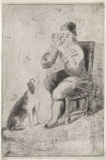 Musician with a dog