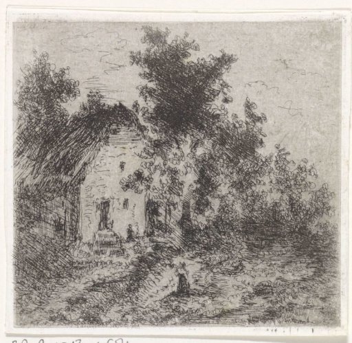 Farmhouse under trees