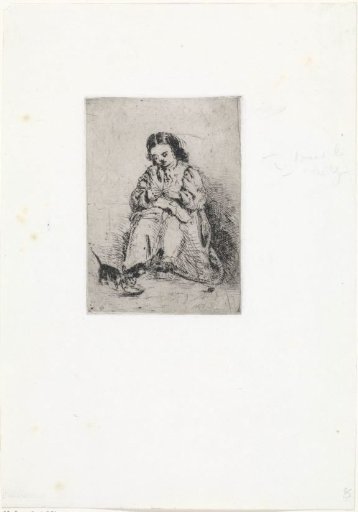 Seated girl with knitting