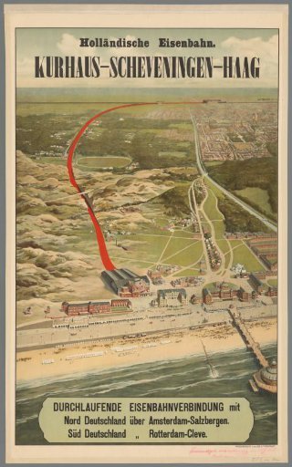 Dutch Railway. Kurhaus-Scheveningen-Hague. Through railway connection with Northern Germany via Amsterdam-Salzbergen (...)