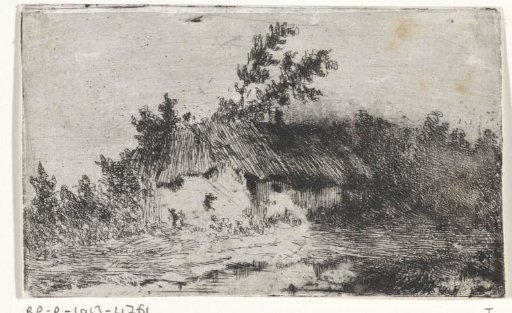 Hut with a thatched roof
