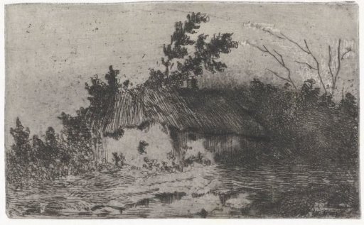 Hut with a thatched roof