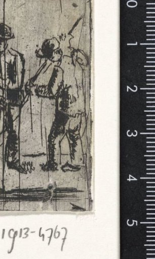 Two men, one of whom holding a stick