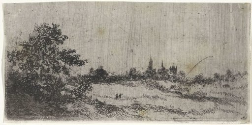 Landscape with church towers in the distance
