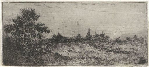 Landscape with church towers in the distance