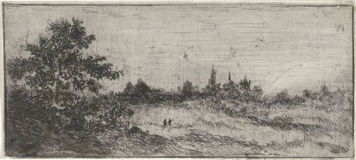 Landscape with church towers in the distance