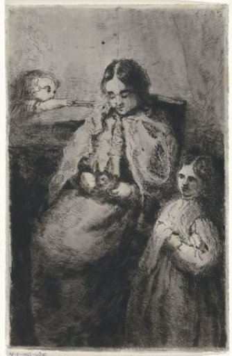 Mother and two children