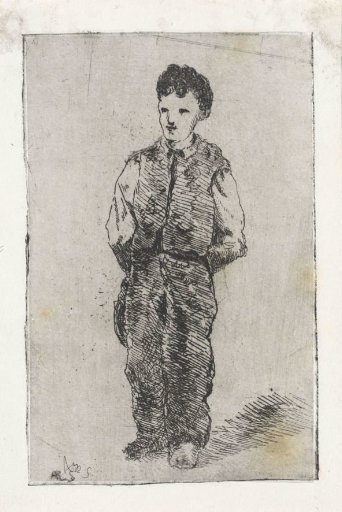 Young man in overalls