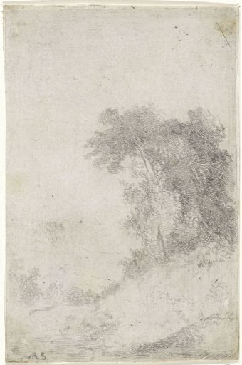 Landscape with a wooded hill