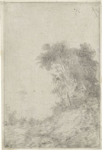 Landscape with a wooded hill