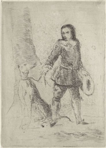 Boy with a greyhound