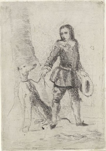 Boy with a greyhound