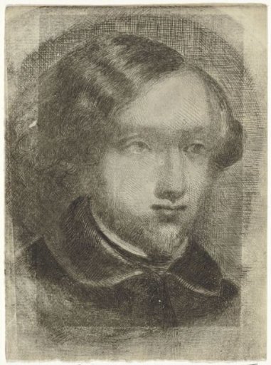 Bust portrait of a young man with a pointed beard