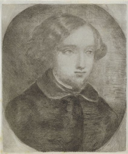 Bust portrait of a young man with a pointed beard