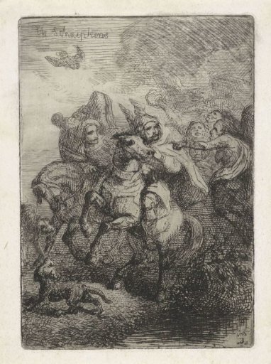Macbeth and Banquo meet the three witches
