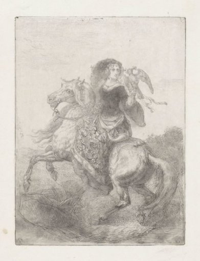 Lady on Horseback with a Falcon on Her Hand