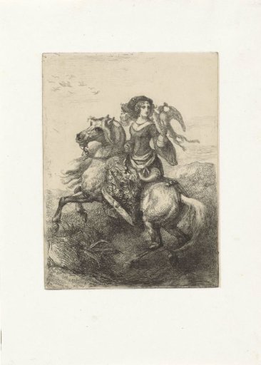 Lady on Horseback with a Falcon on Her Hand