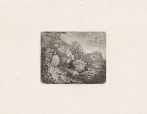 Rocky Landscape with a Hermit