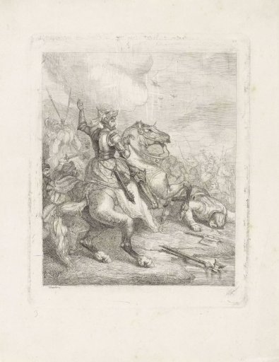 Emperor Henry II the Holy on horseback in a battle