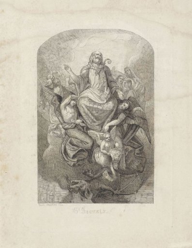 Saint Servatius of Maastricht carried to heaven by angels