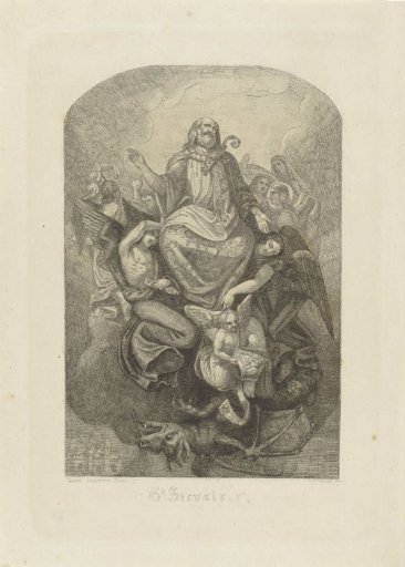Saint Servatius of Maastricht carried to heaven by angels