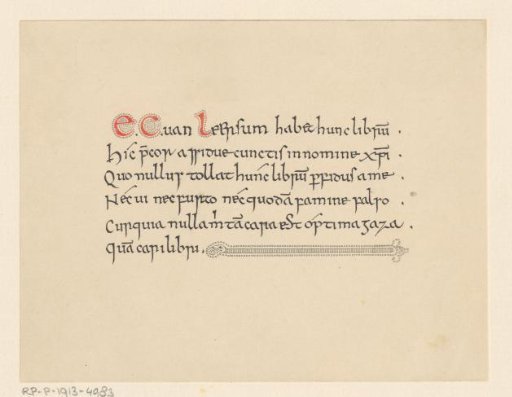 Ex libris of E.C. van Leersum