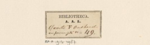 Ex libris of A.A.L.