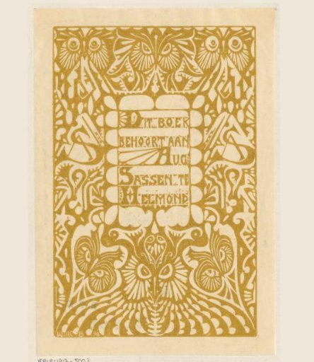 Ex libris of Aug. Sassen