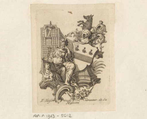 Ex libris of Aybert van Heurne, lord of Schiervelde