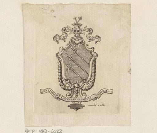 Ex libris of Henricus le Couvreur, Canon of Ypres