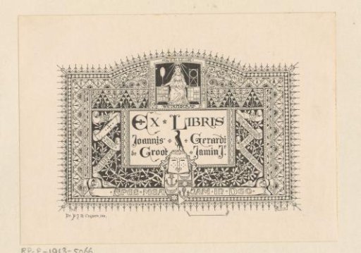 Ex libris of Joannis Gerardi de Groot Jamin jr.