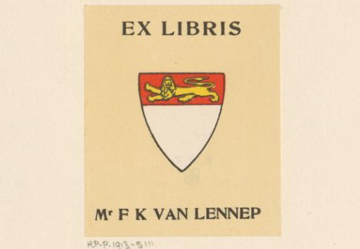 Ex libris of F.K. van Lennep