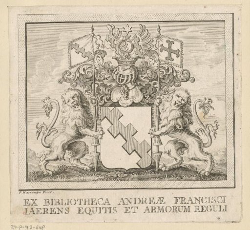 Ex libris of Andreae Francisci Iaerens, knight and Armorum Reguli