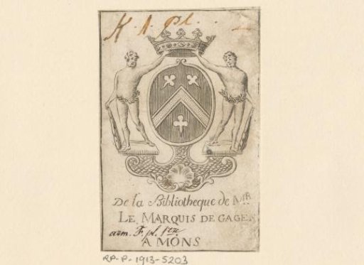 Ex libris of François Bonaventure Joseph du Mont, Marquis de Gages
