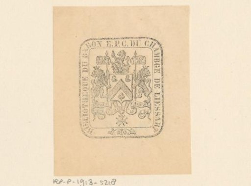 Ex libris of Éléonor-Paul-Constant, Baron du Chambge de Liessart