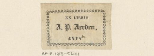 Ex libris of A.P. Aerden