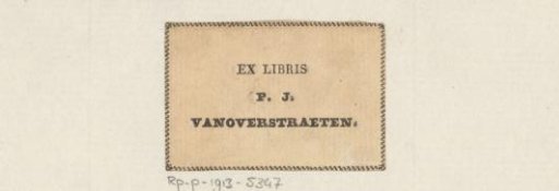 Ex libris of P.J. Vanoverstraeten
