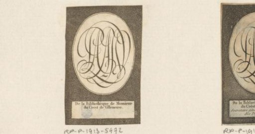 Ex libris of Du Crest de Villeneuve