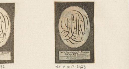 Ex libris of Du Crest de Villeneuve