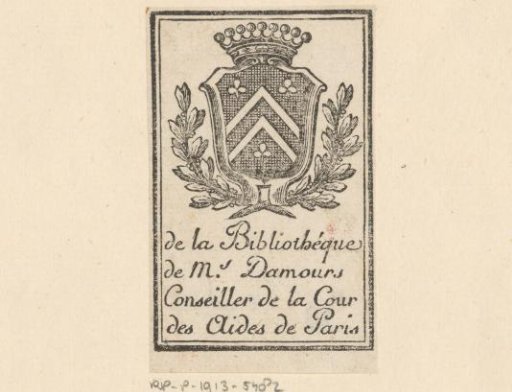 Ex libris of Damours